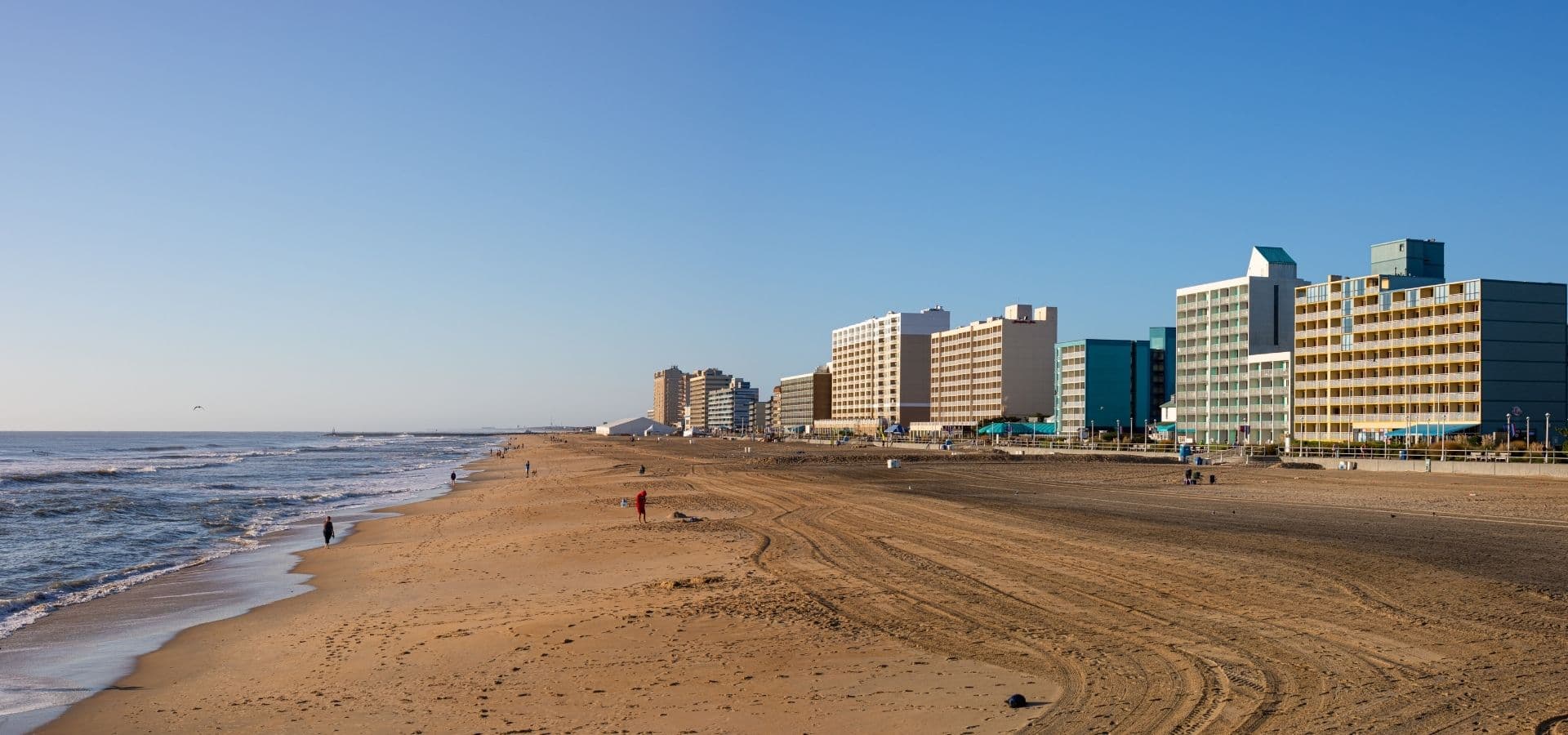 The Virginia Beach oceanfront on a clear morning