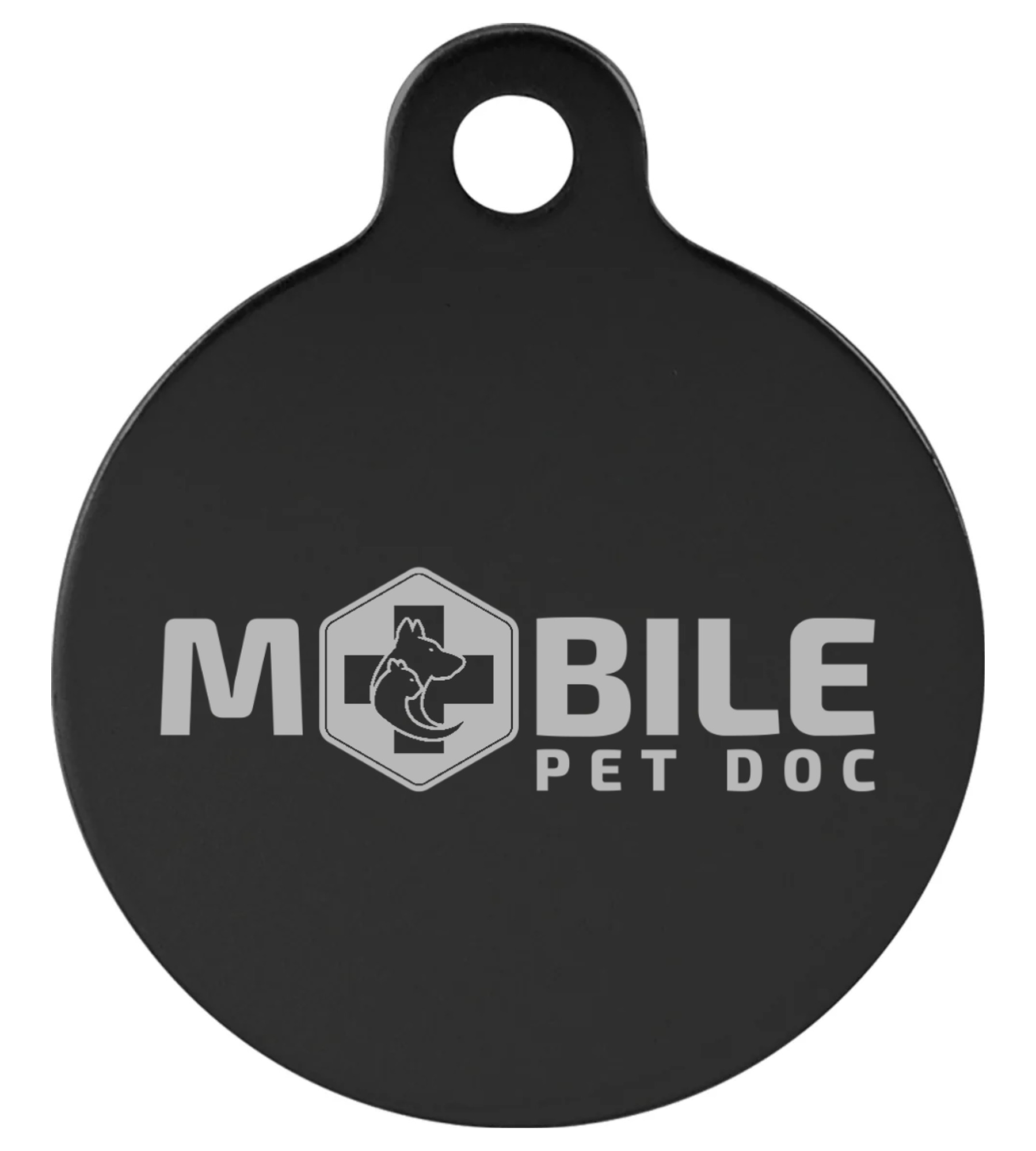 Anodized Aluminum Round Pet Tag with Tab